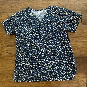 RX Gear Scrubs‎ Nursing Medical Uniform Floral 100% Cotton Pockets Small